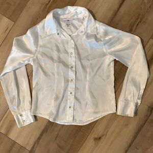 Y2K Genuine Girls 8 10 M Oshkosh white silky blouse